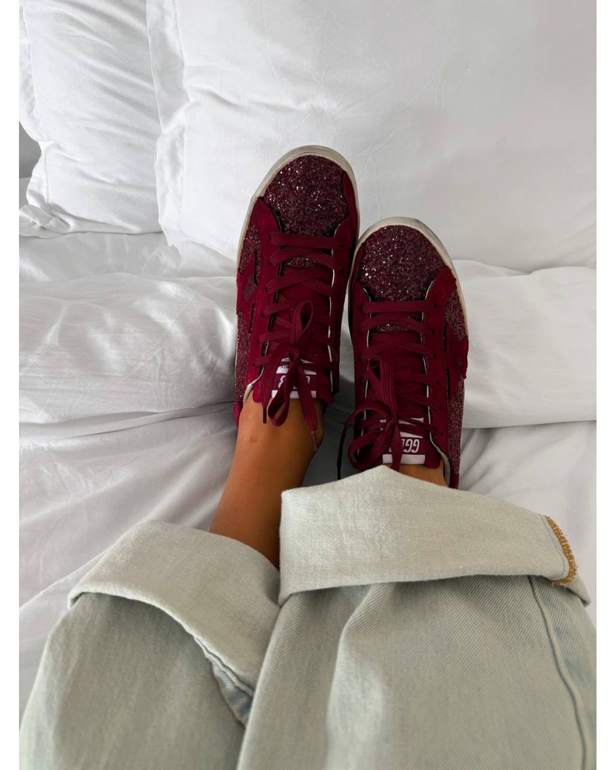Golden Goose Super-Star Bordeaux Glitter ‘Dream Makers’