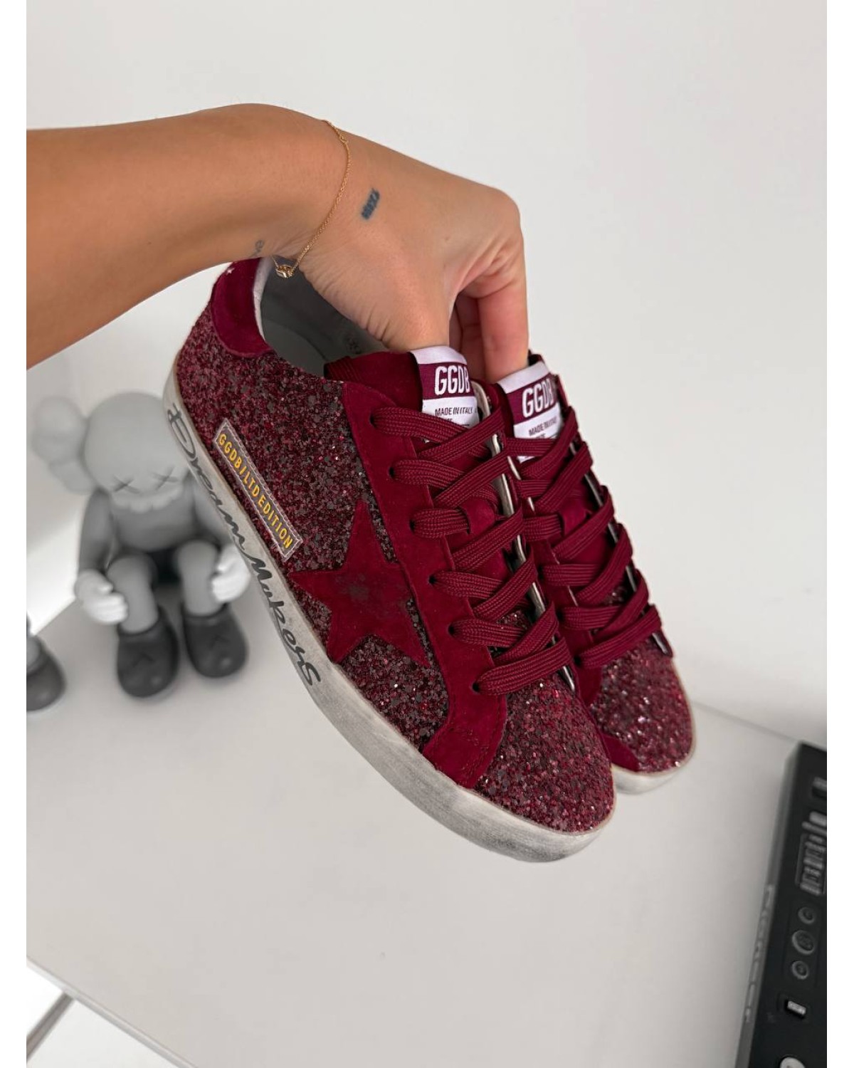 Golden Goose Super-Star Bordeaux Glitter ‘Dream Makers’