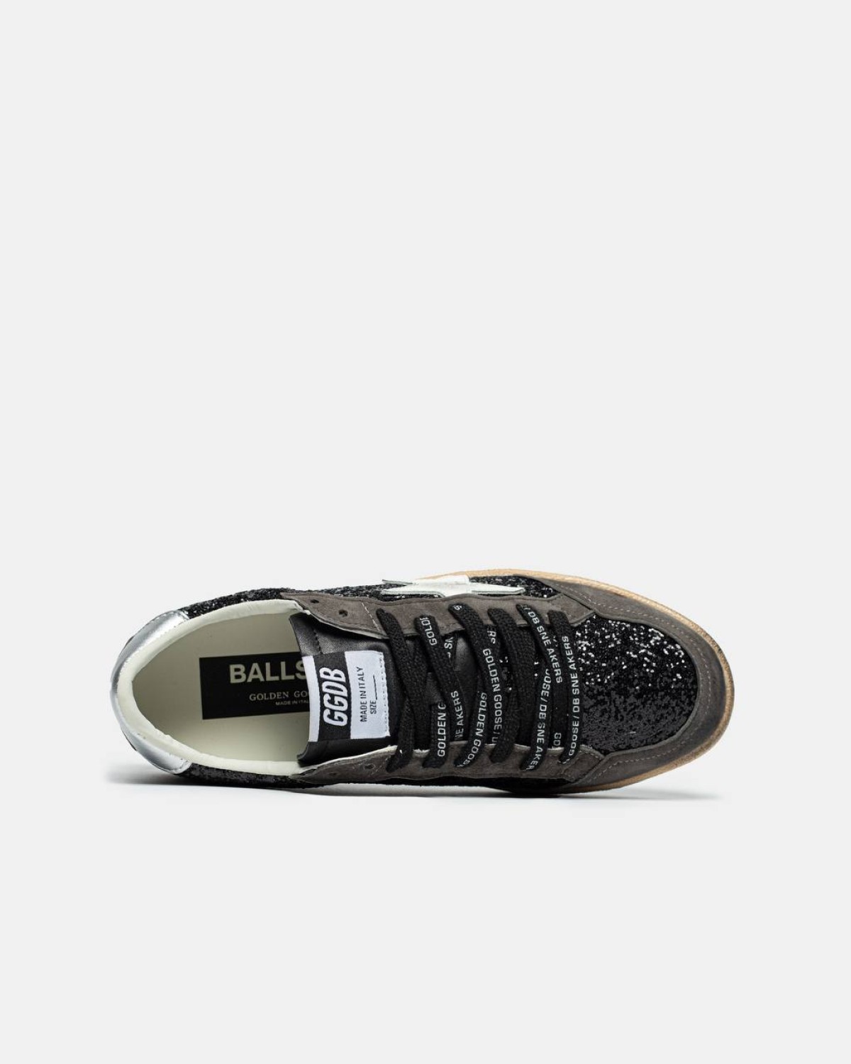 Golden Goose Ball Star in Glitter with Leather Star