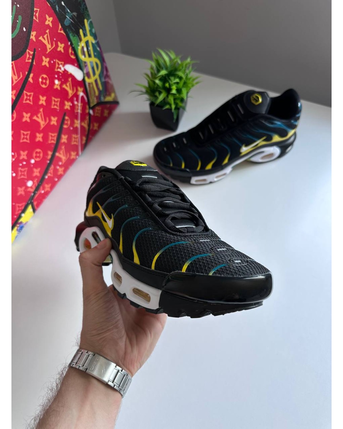 Nike Air Max TN Black Yellow Blue Nike Air Max TN Black Yellow Blue