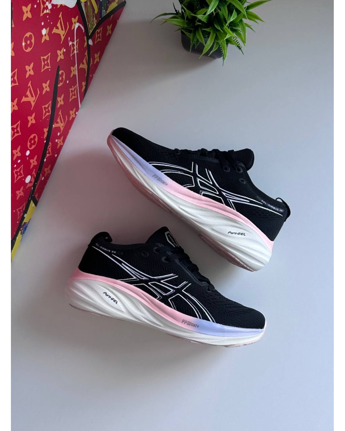 Asics Gel-Nimbus 26 Black Pink Blue Asics Gel-Nimbus 26 Black Pink Blue