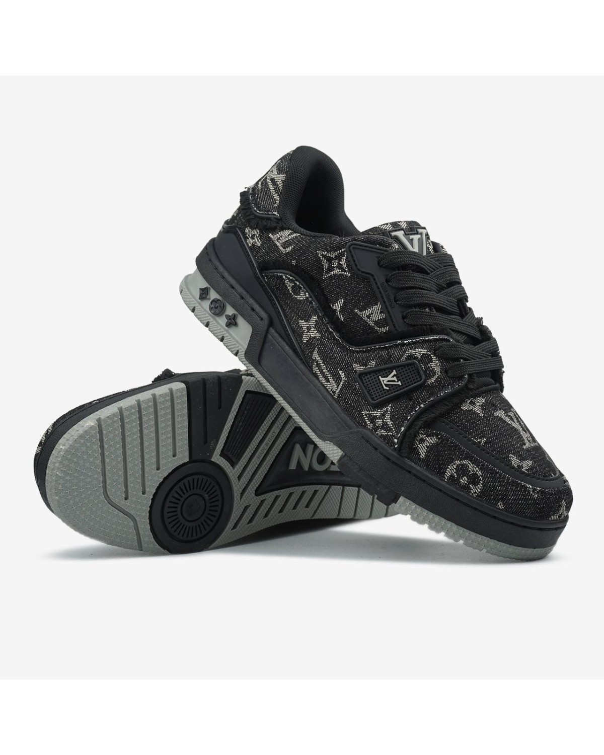 Louis Vuitton Trainer Black Grey Logo Louis Vuitton Trainer Black Grey Logo
