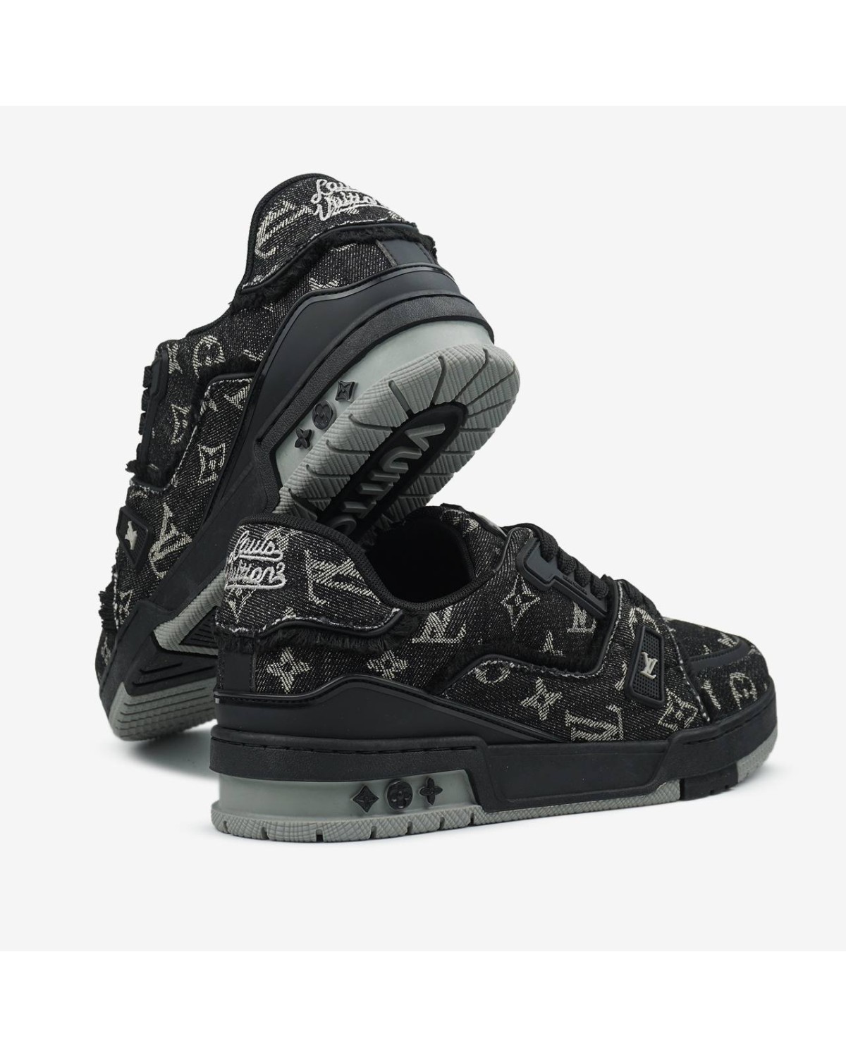 Louis Vuitton Trainer Black Grey Logo Louis Vuitton Trainer Black Grey Logo