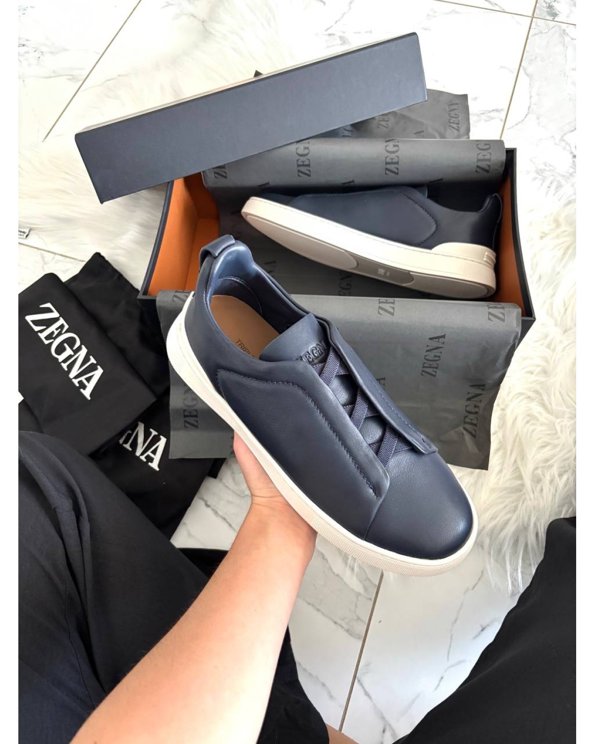Zegna Triple Stitch Blue