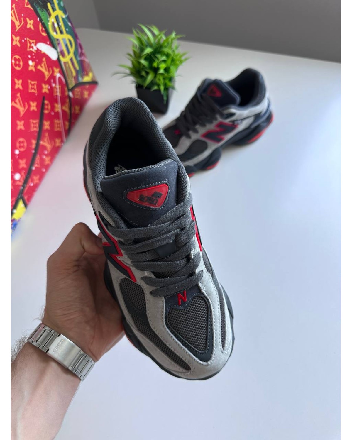 New Balance 9060 Grey Black Red New Balance 9060 Grey Black Red