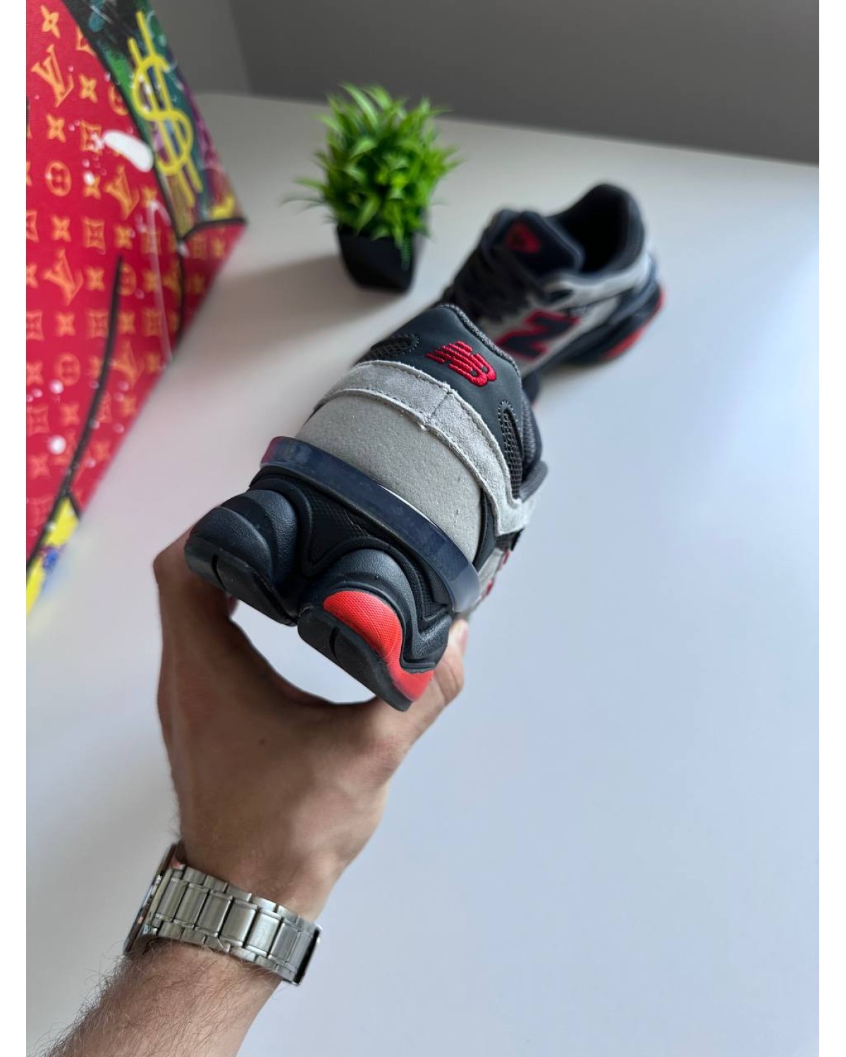 New Balance 9060 Grey Black Red New Balance 9060 Grey Black Red