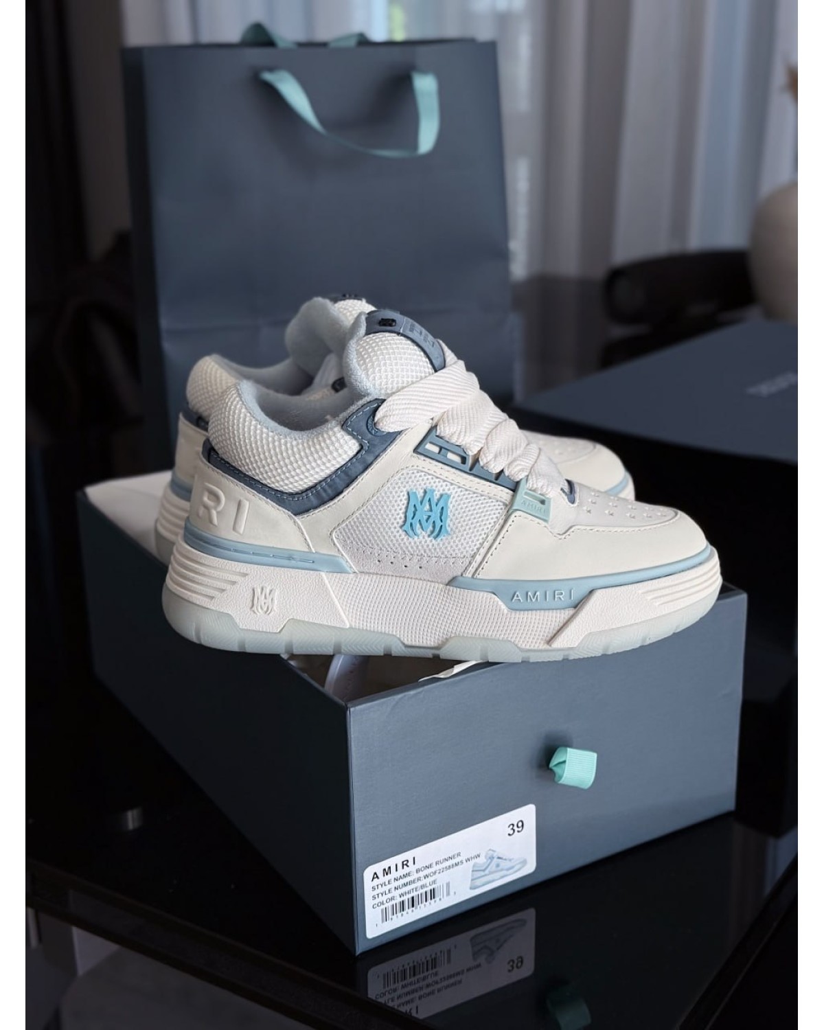 Amiri Ma-1 White Blue