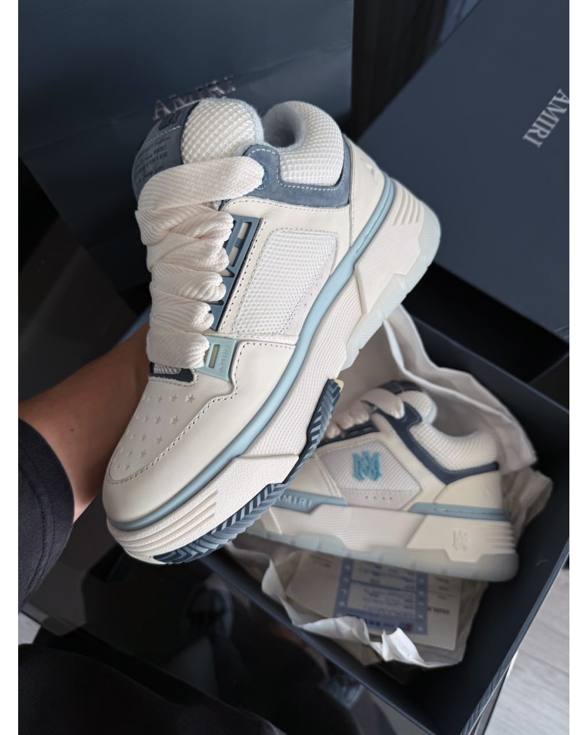 Amiri Ma-1 White Blue