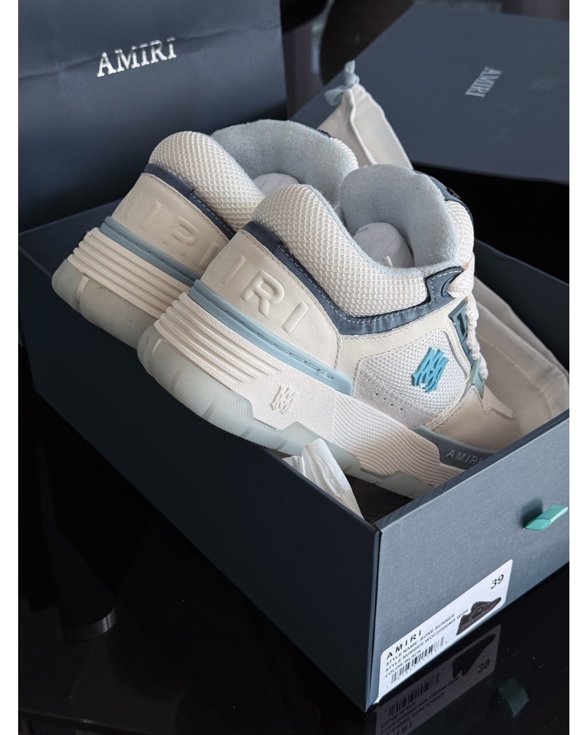 Amiri Ma-1 White Blue