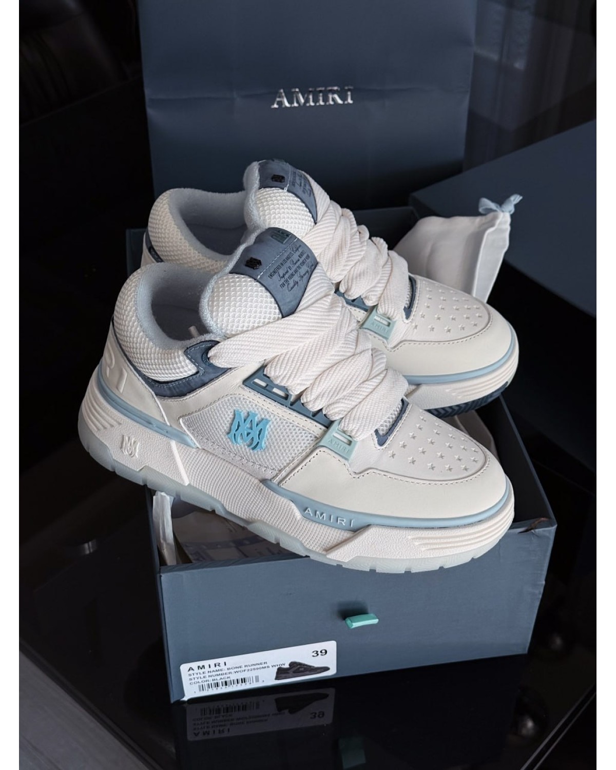 Amiri Ma-1 White Blue