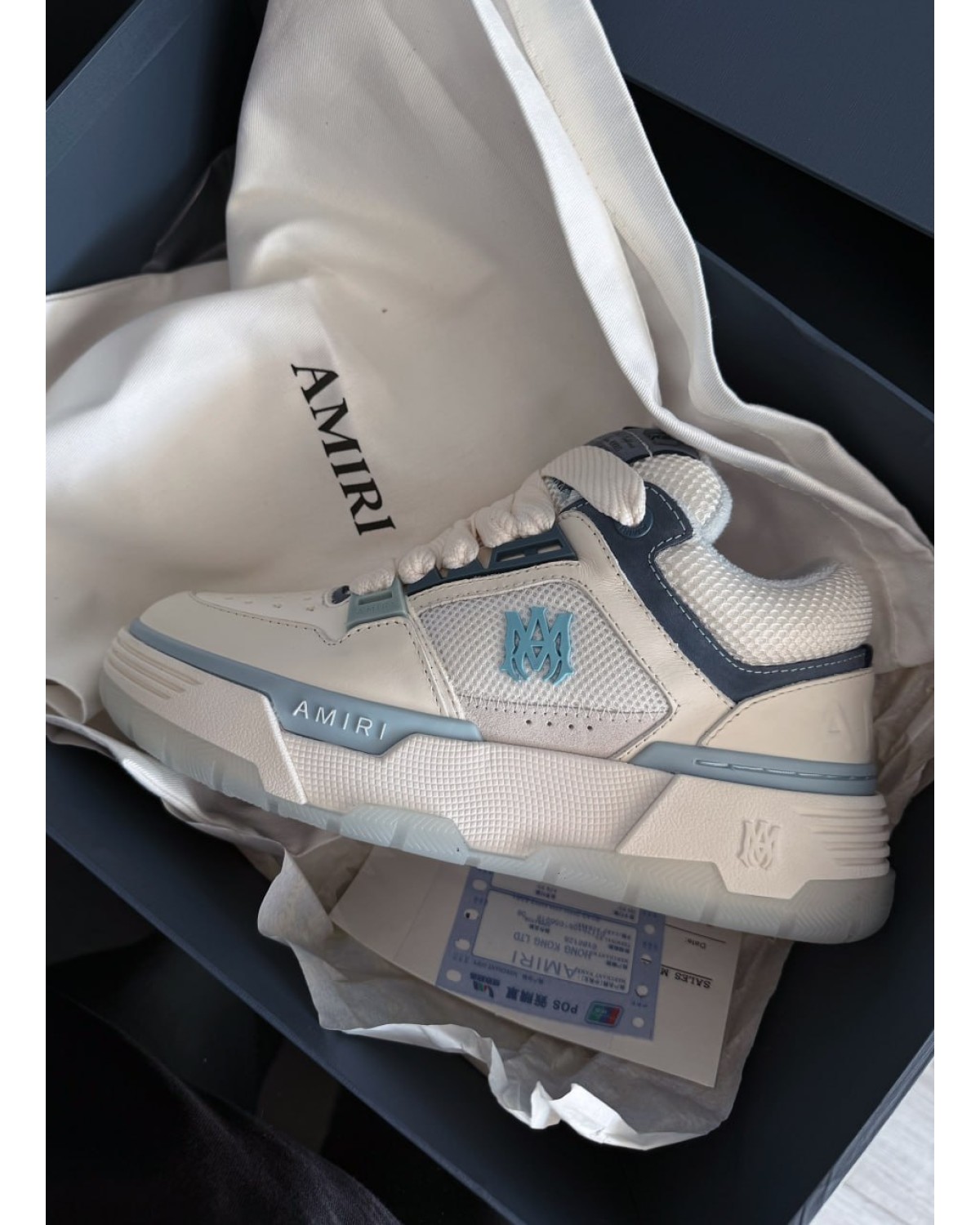 Amiri Ma-1 White Blue