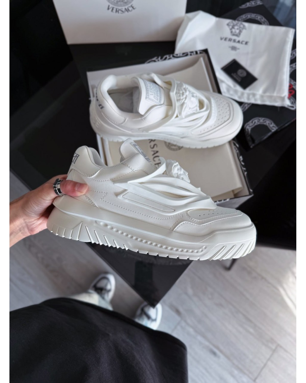 Versace Odissea Caged Rubber Medusa White