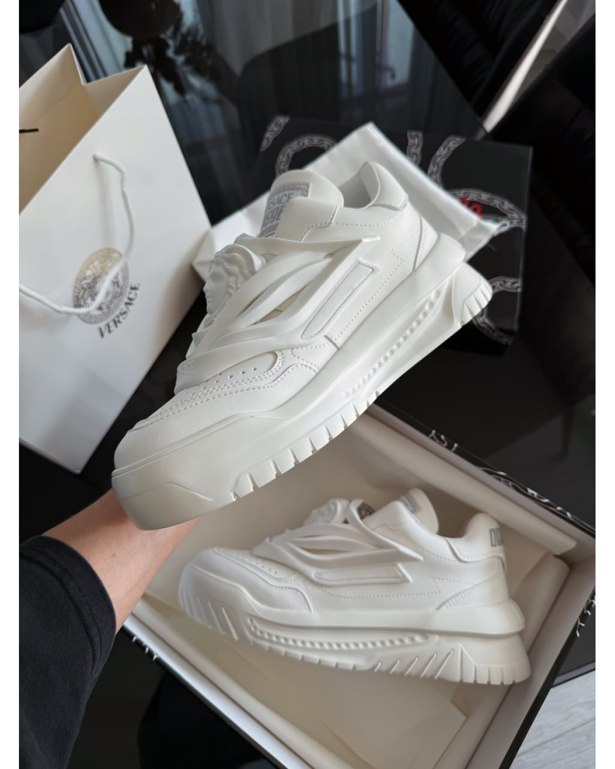 Versace Odissea Caged Rubber Medusa White