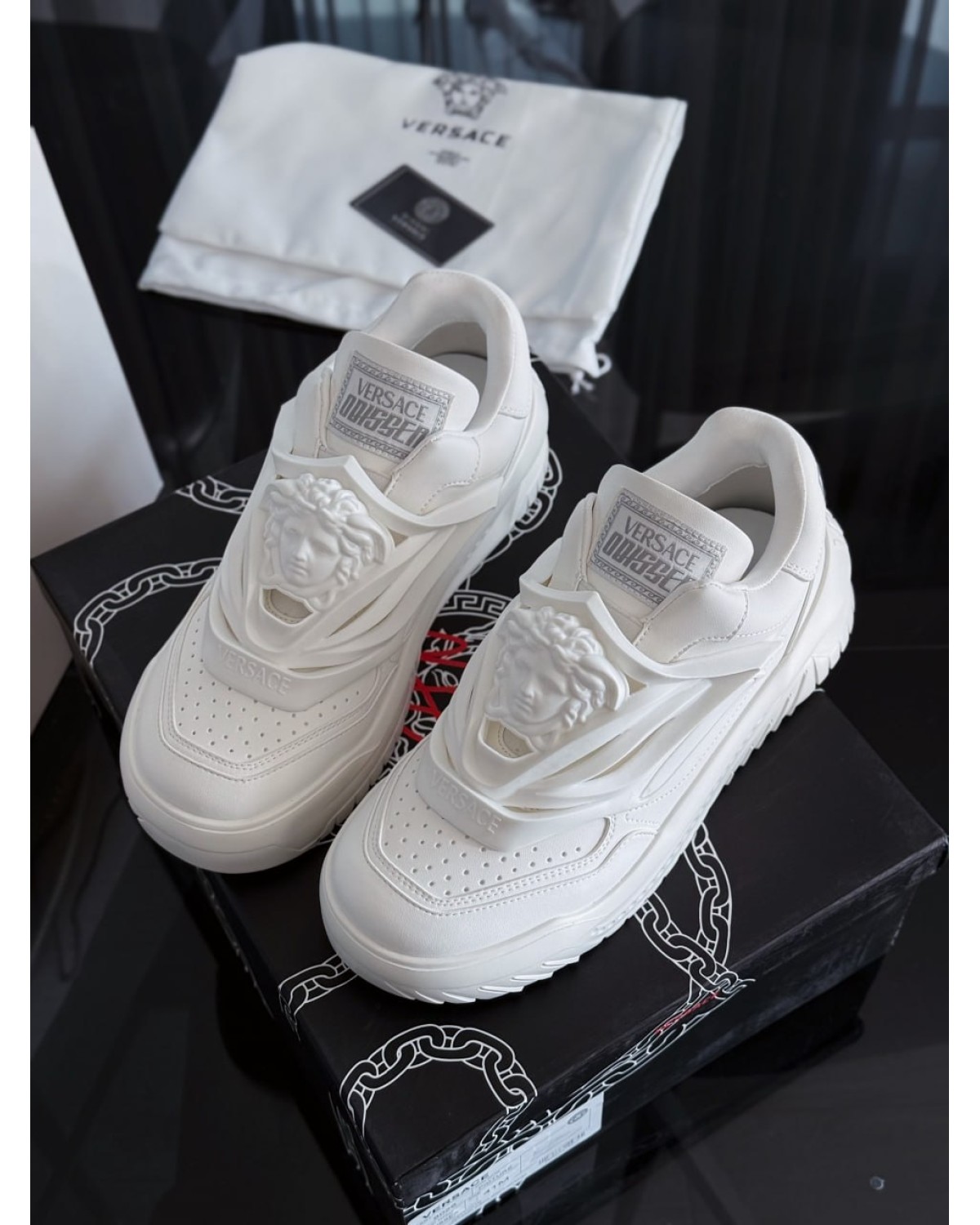 Versace Odissea Caged Rubber Medusa White