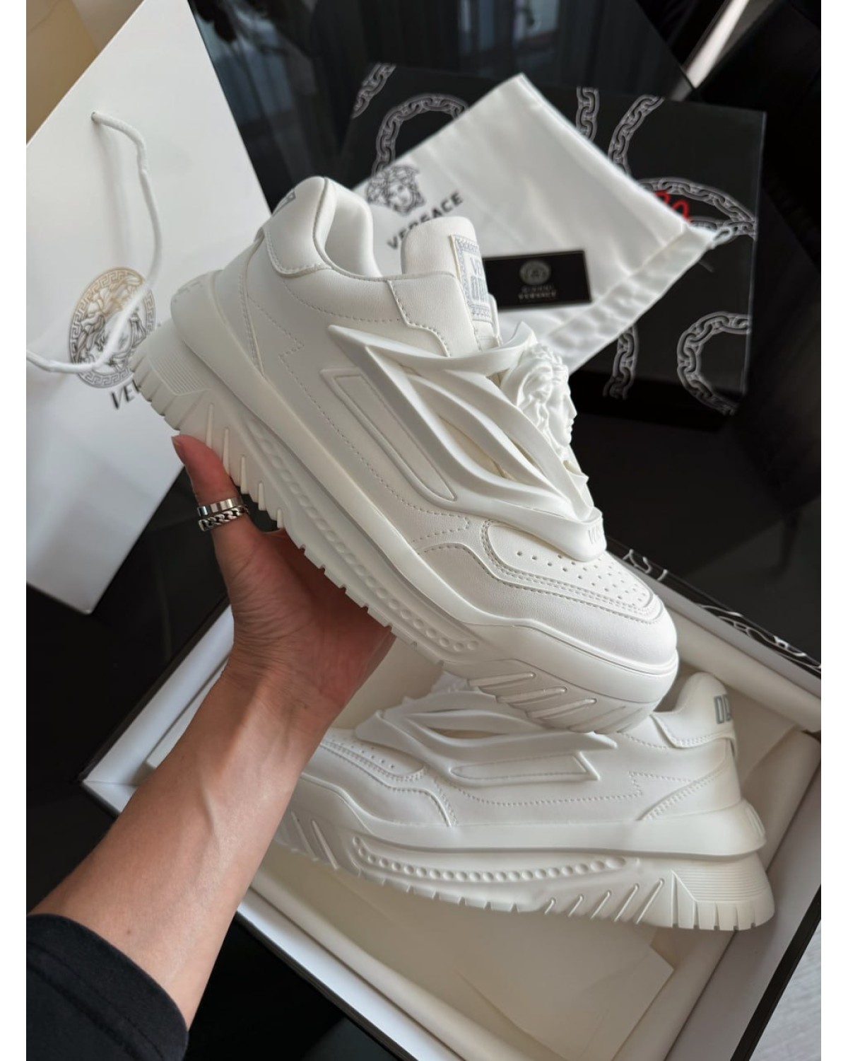 Versace Odissea Caged Rubber Medusa White