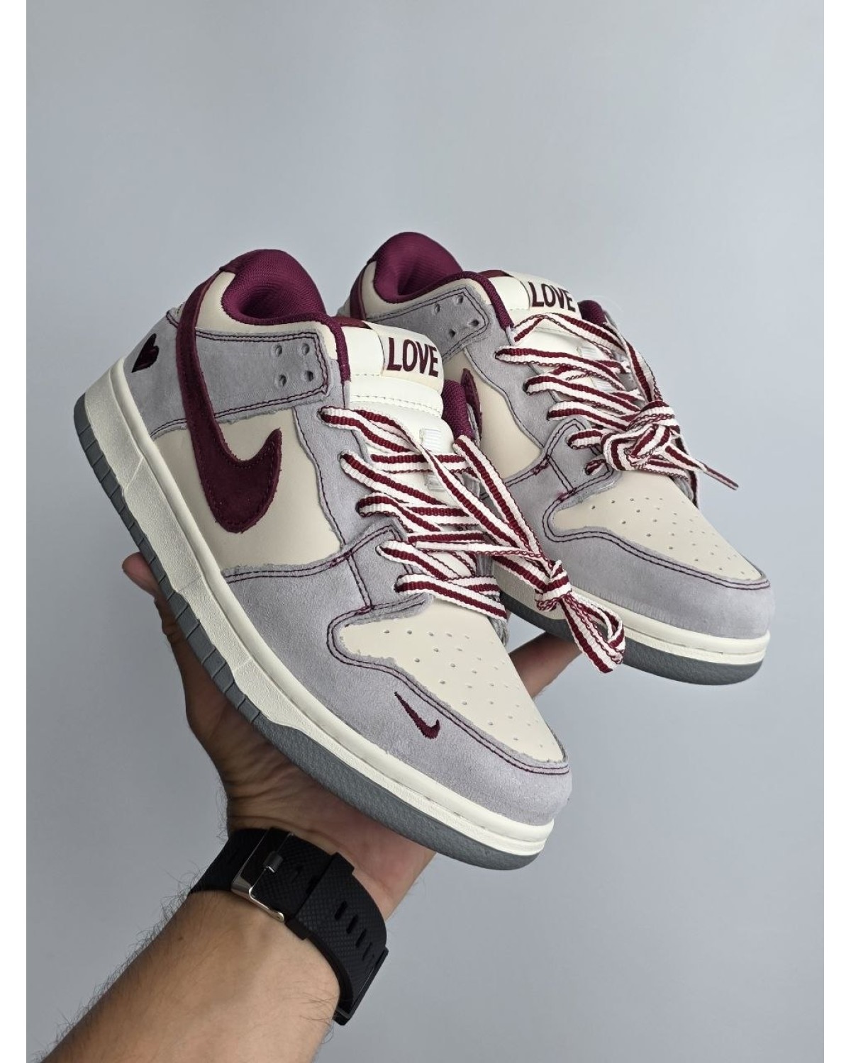 Nike SB Dunk  Grey Cream Burgundy