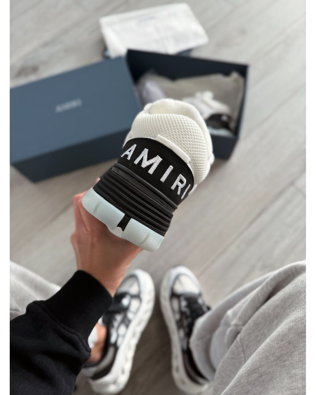 Amiri MA-1 Sneakers inLeather Mesh - Black