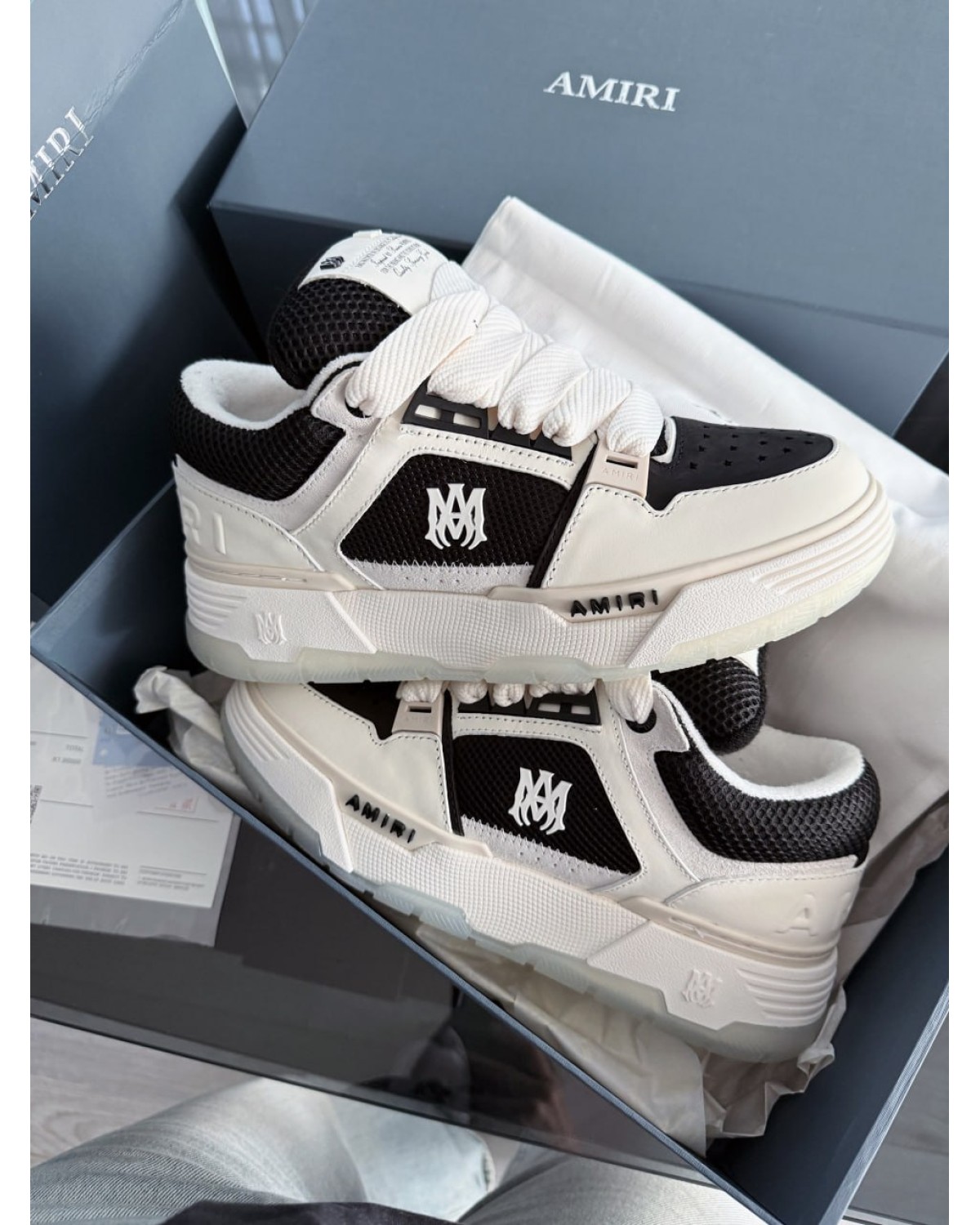 Amiri MA-1 Sneakers inLeather Mesh - Black Amiri MA-1 Sneakers inLeather Mesh - Black
