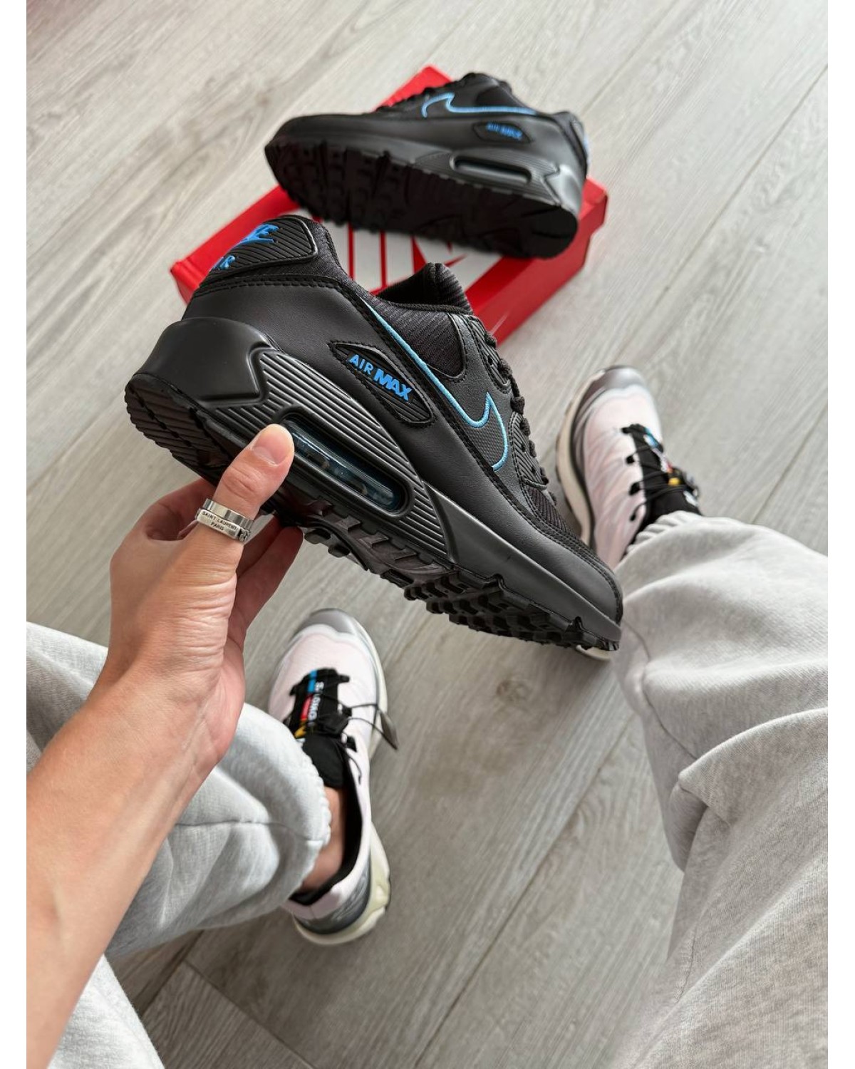 Nike Air Max 90 Black University Blue Nike Air Max 90 Black University Blue