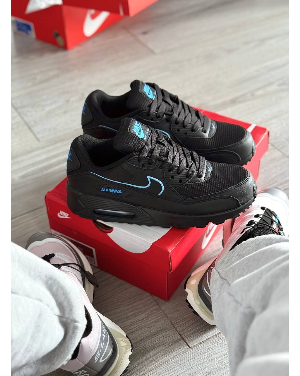 Nike Air Max 90 Black University Blue Nike Air Max 90 Black University Blue