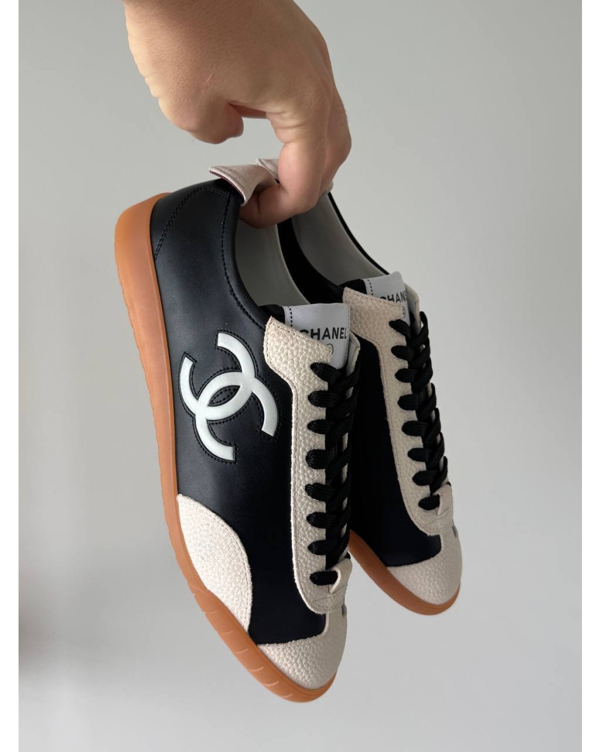 Chanel Bowling Sneakers White Beige Black Chanel Bowling Sneakers White Beige Black