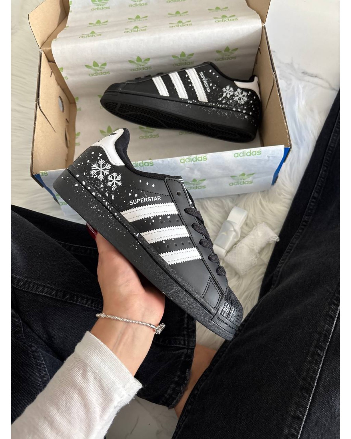 Adidas Superstar Black Snowflakes