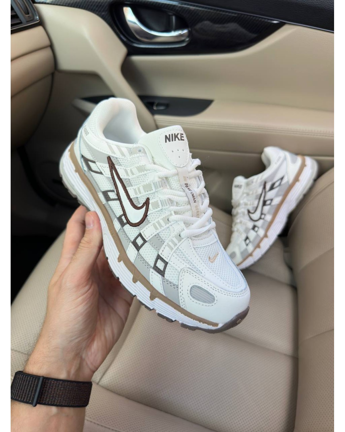 Nike P-6000 White Brown