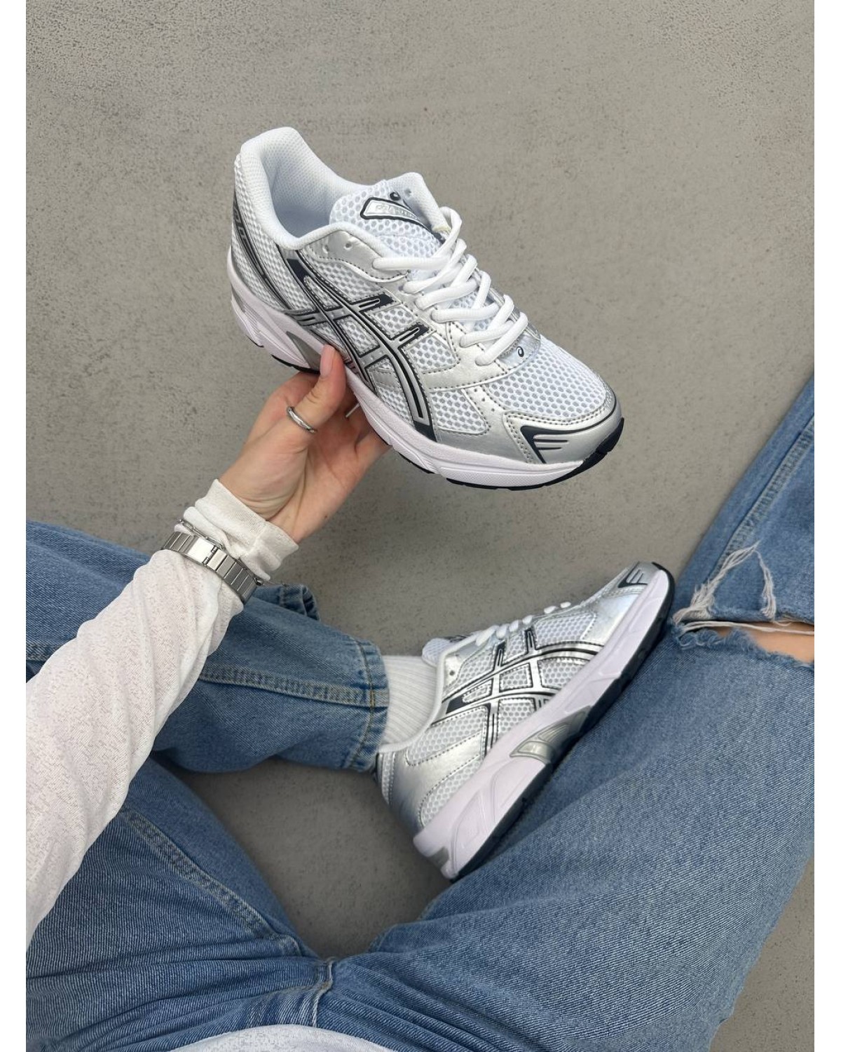 Asisc Gel-1130 White/Pure Silver