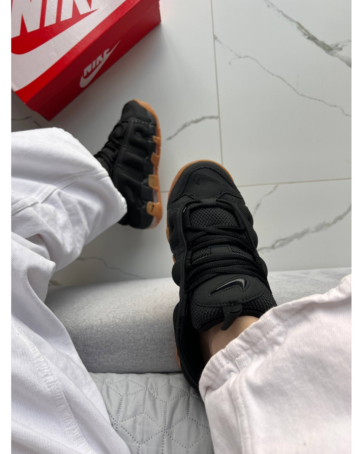 Nike Air More Uptempo Low Black Gum Nike Air More Uptempo Low Black Gum