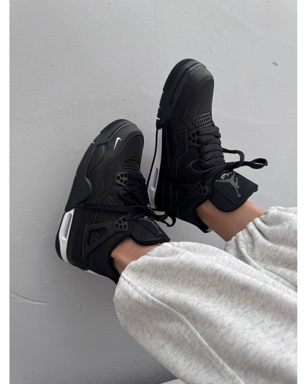 Nike Air Jordan Retro 4 x Bike Black Nike Air Jordan Retro 4 x Bike Black