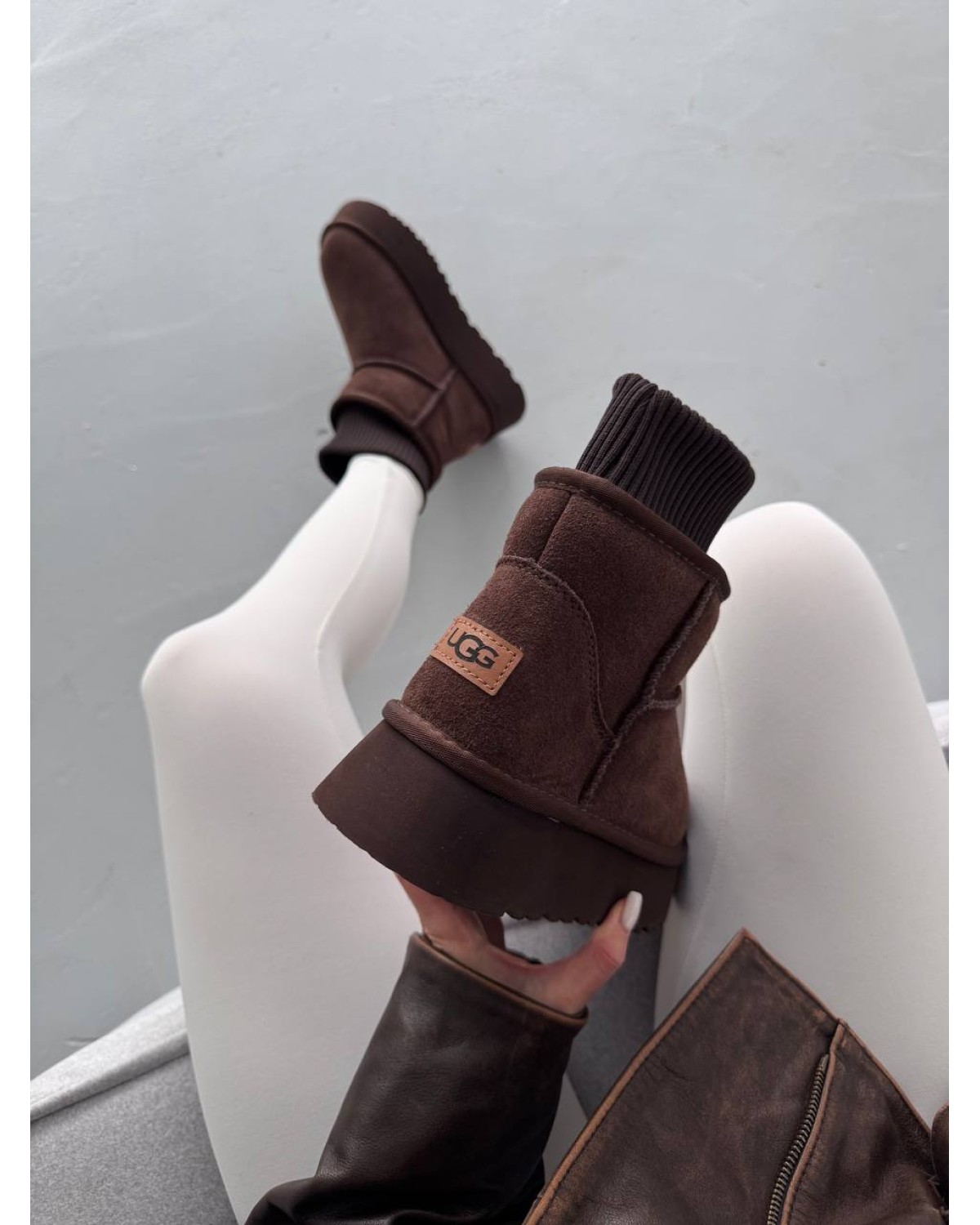UGG Sock Dark Chocolate Suede