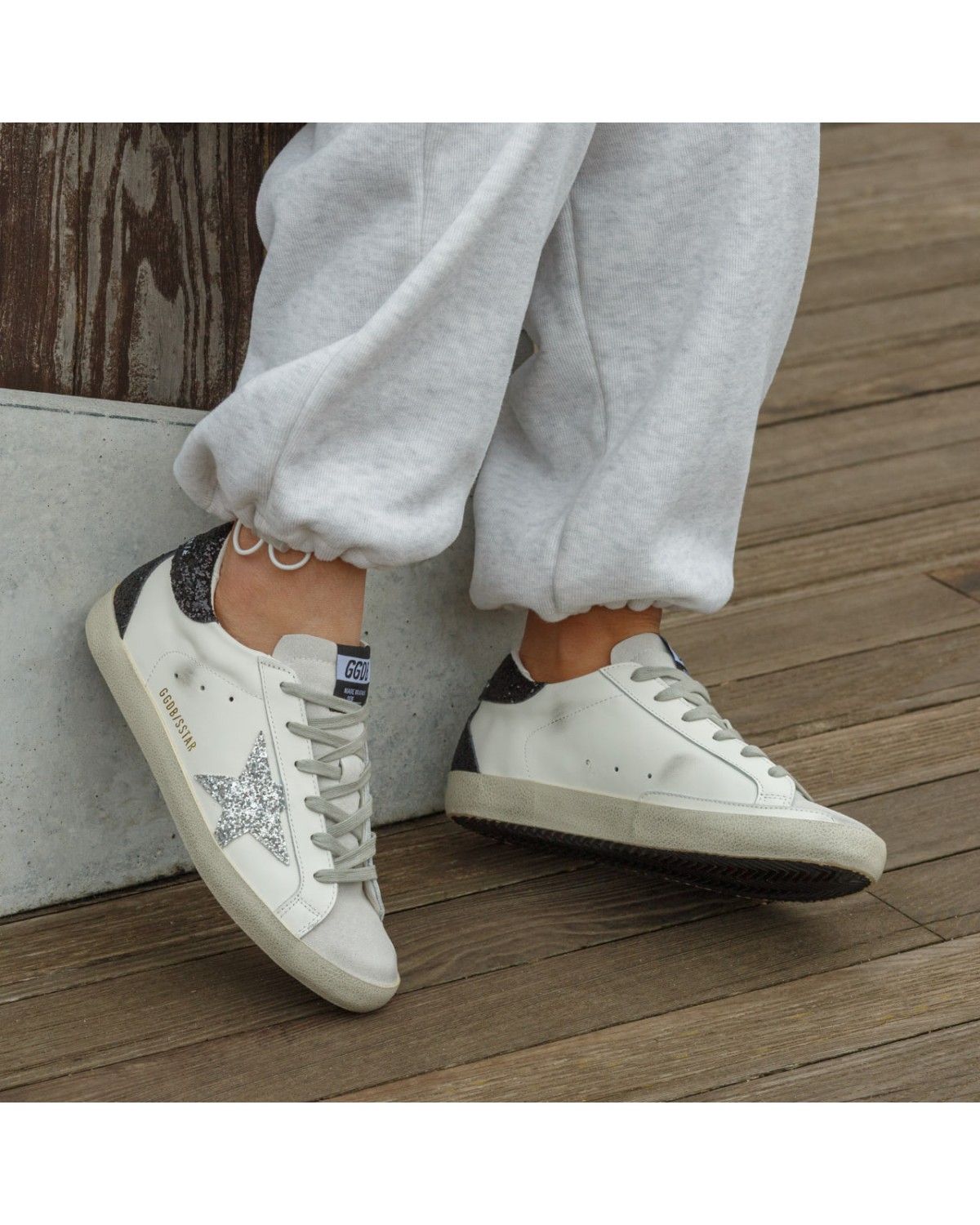 Golden Goose White Silver