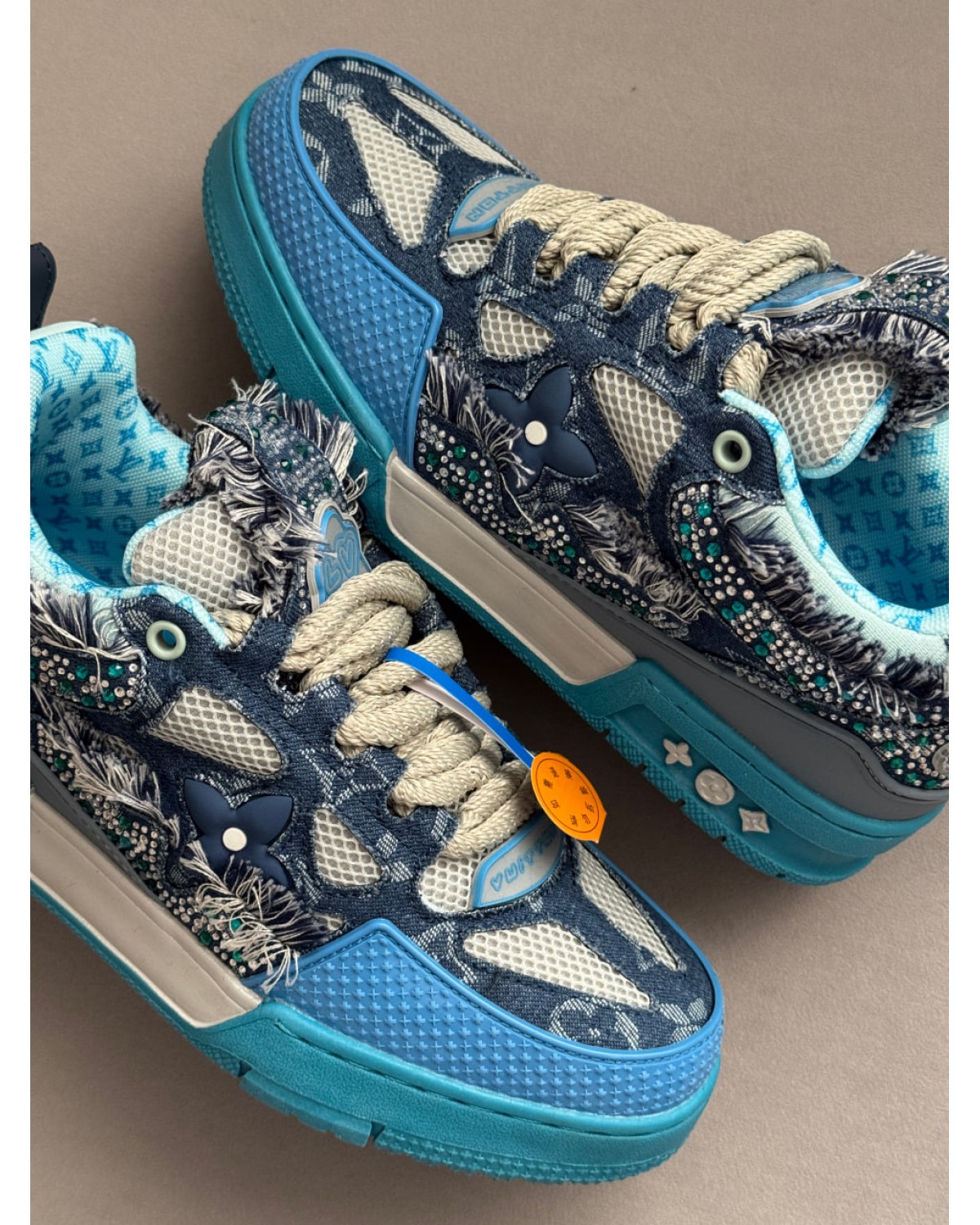Louis Vuitton Trainer Blue Swarovski Monogram