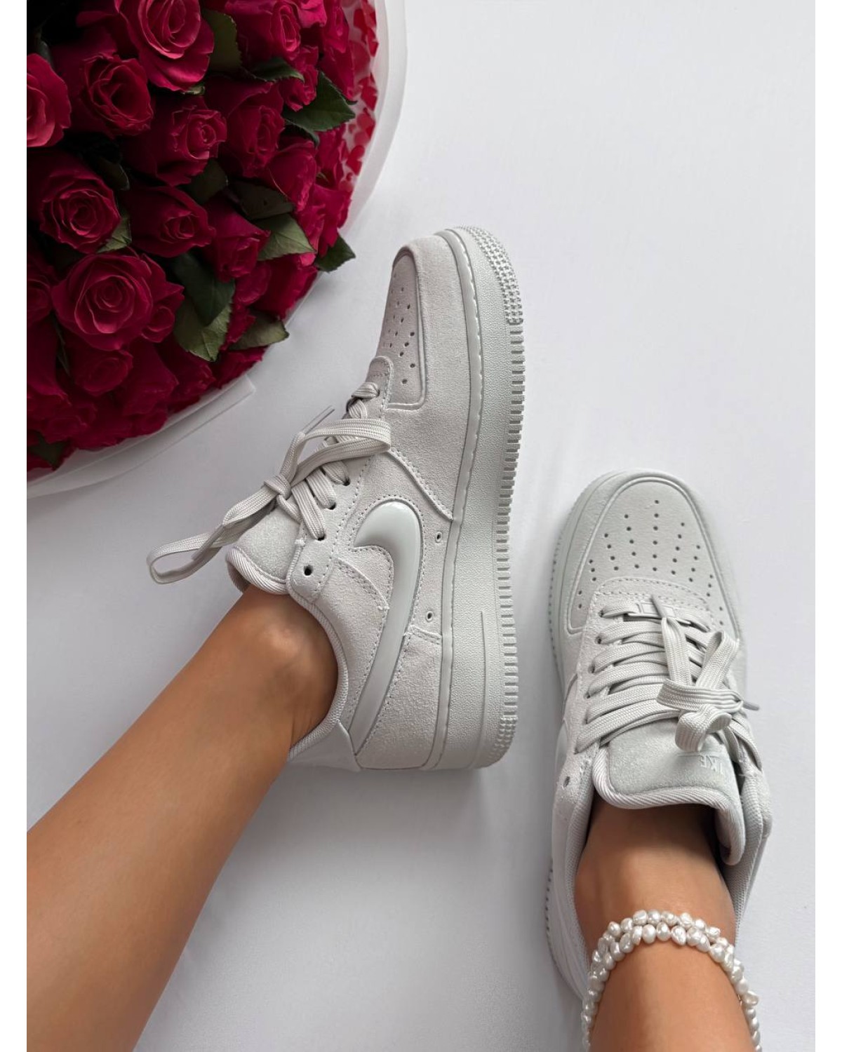 Nike Air Force Wolf Grey Suede