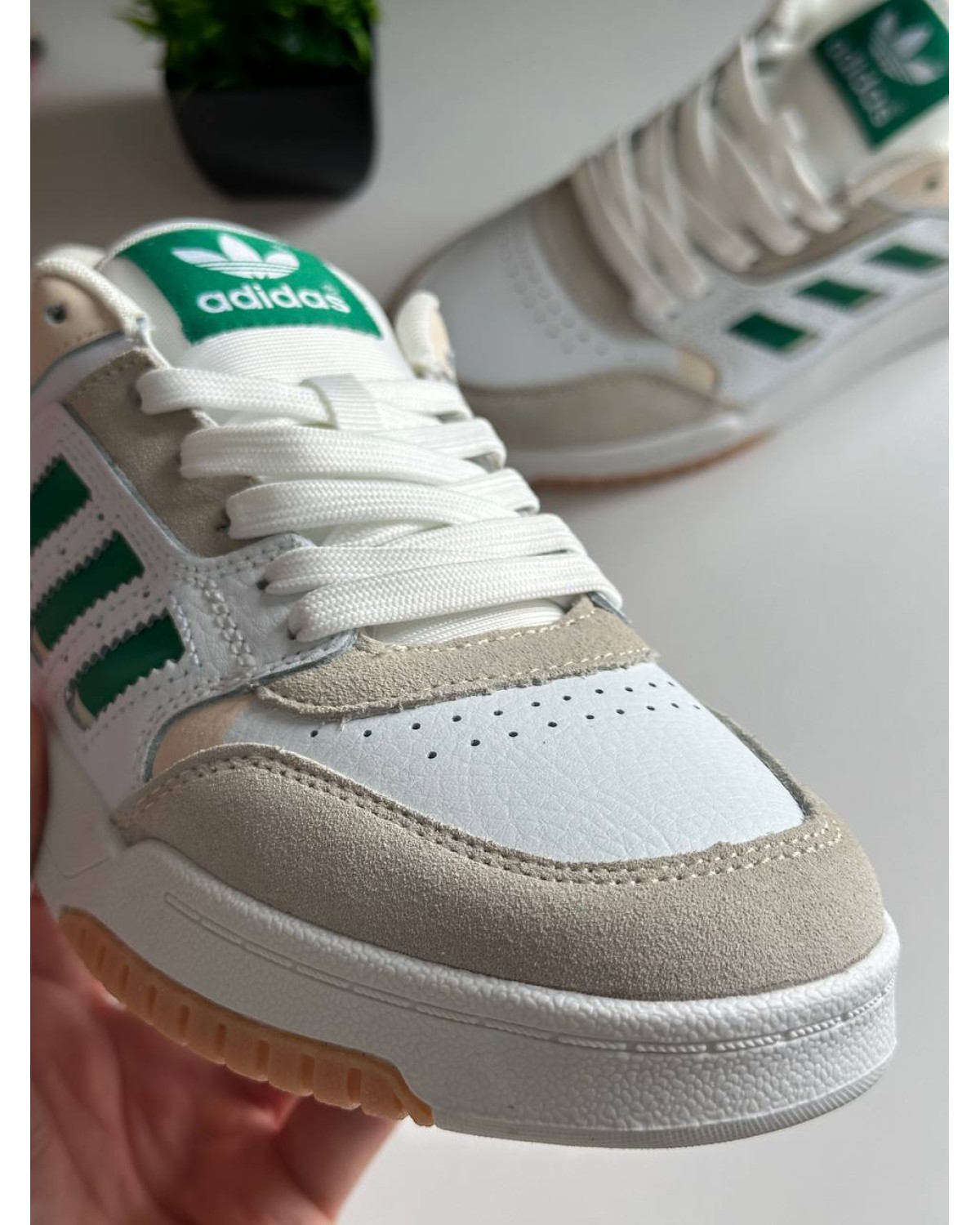 Adidas Drop Step White Beige Green
