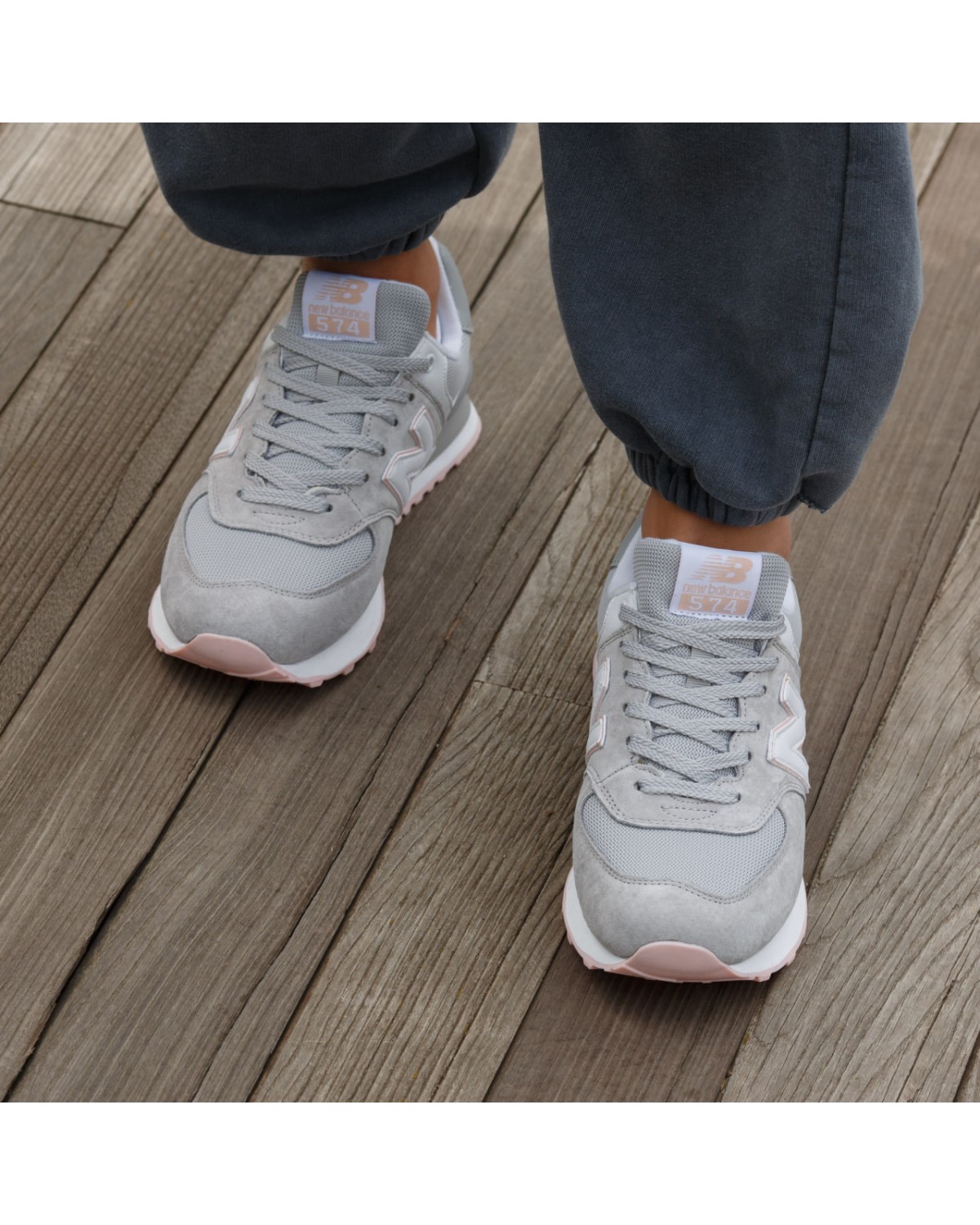 New Balance 574 Grey White Rose New Balance 574 Grey White Rose
