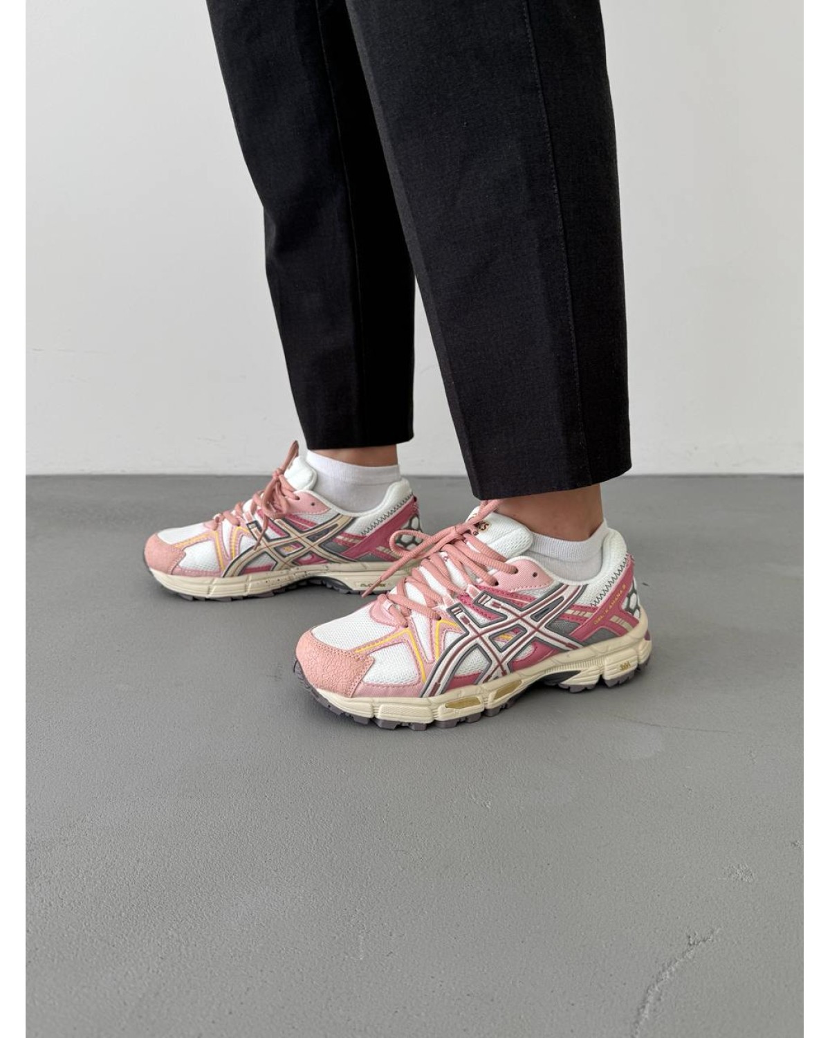 Asics Gel-Kahana 8 White Pink Marathon Running Asics Gel-Kahana 8 White Pink Marathon Running