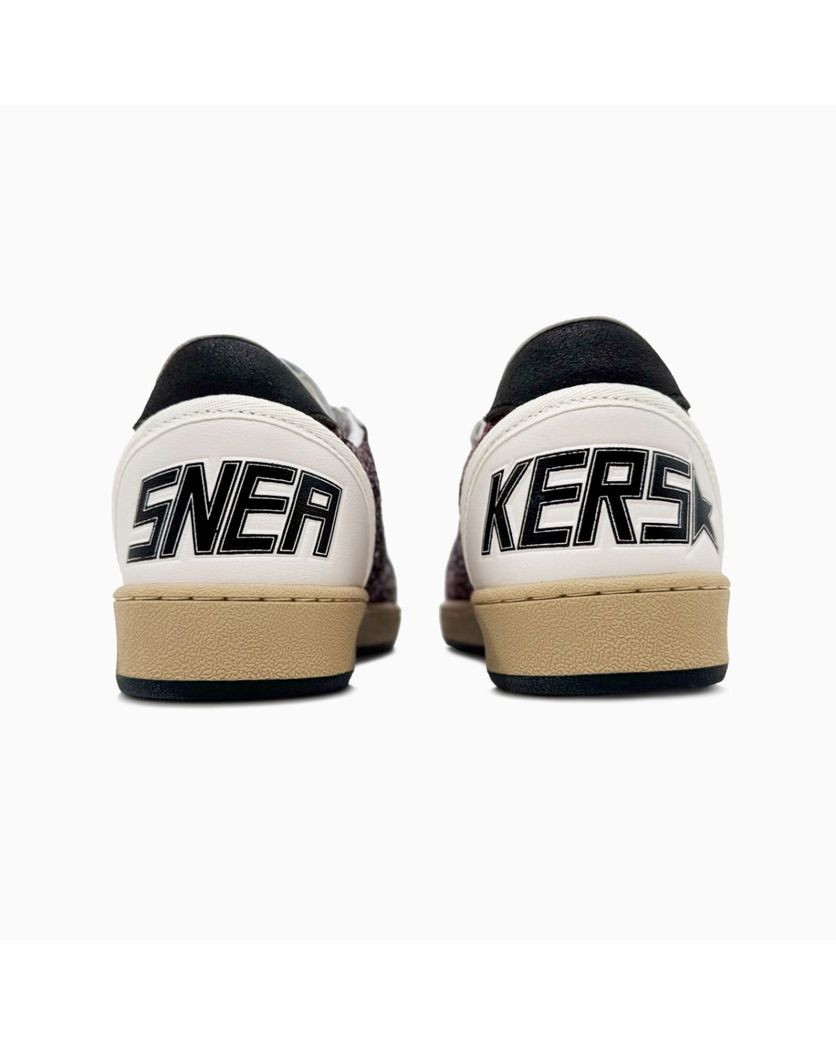 Golden Goose Ball Star Bordeaux Burgundy Glitter White Golden Goose Ball Star Bordeaux Burgundy Glitter White