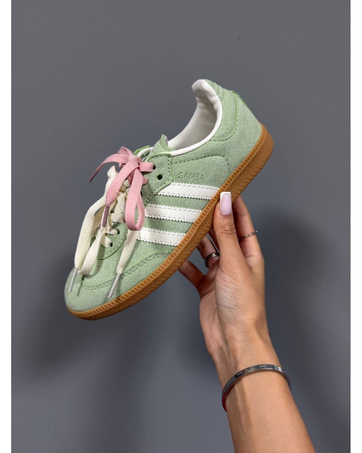Adidas Samba Sage Green Double Laces Adidas Samba Sage Green Double Laces