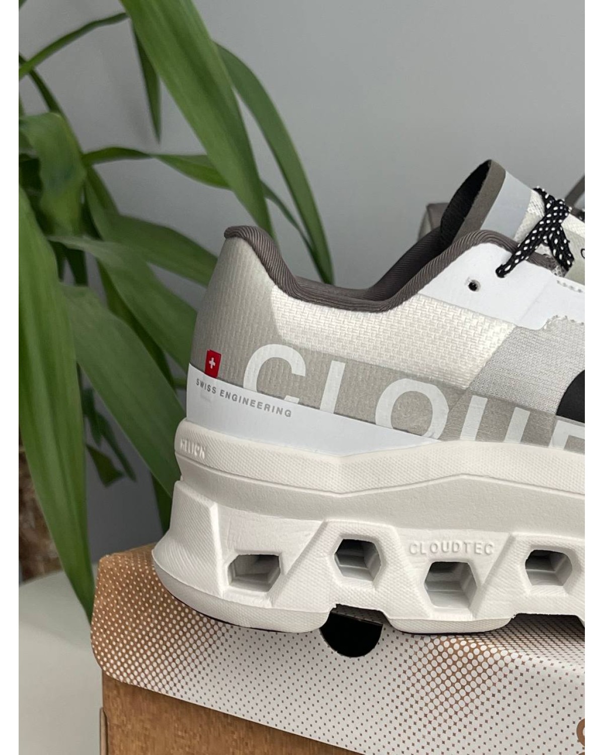 On Cloudmonster White Grey