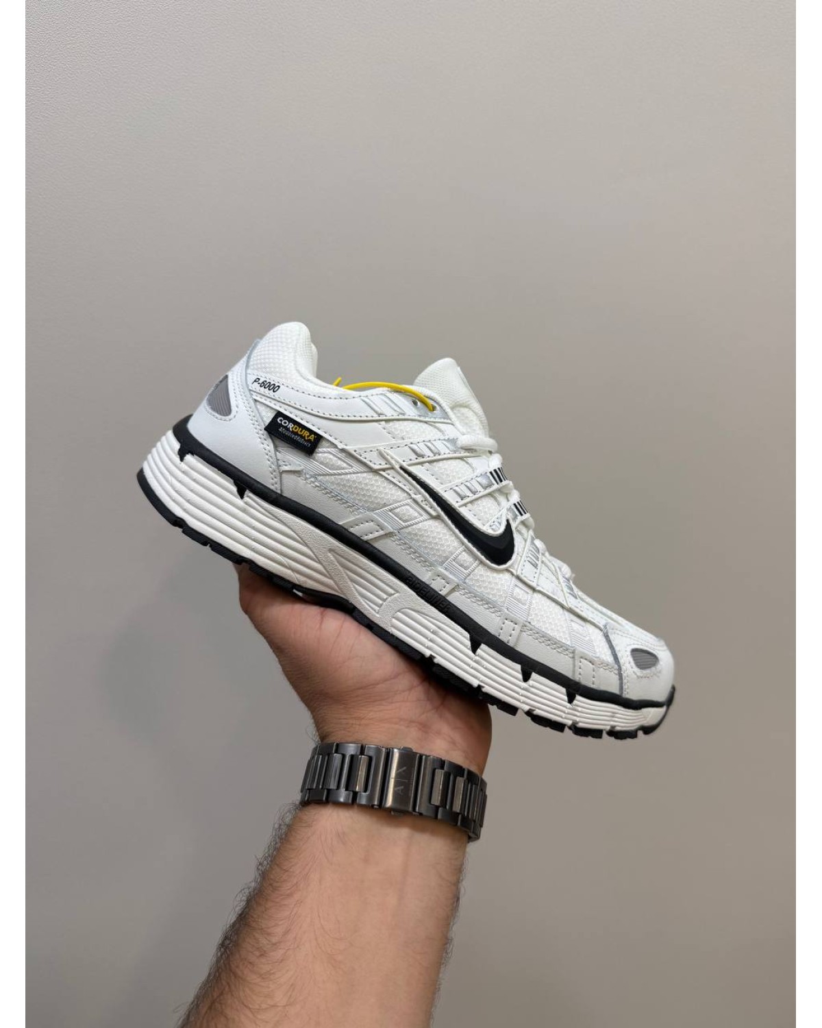 Nike P-6000 White Black Swoosh Cordura Nike P-6000 White Black Swoosh Cordura