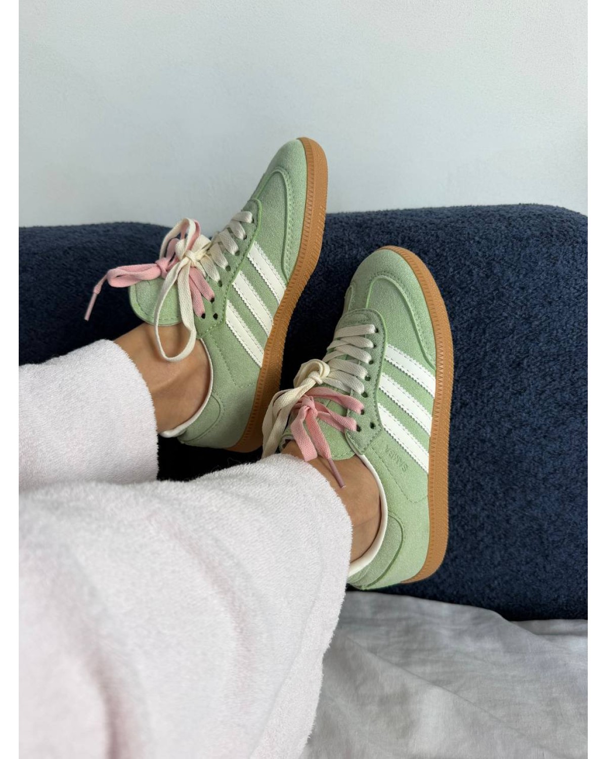 Adidas Samba Sage Green Double Laces