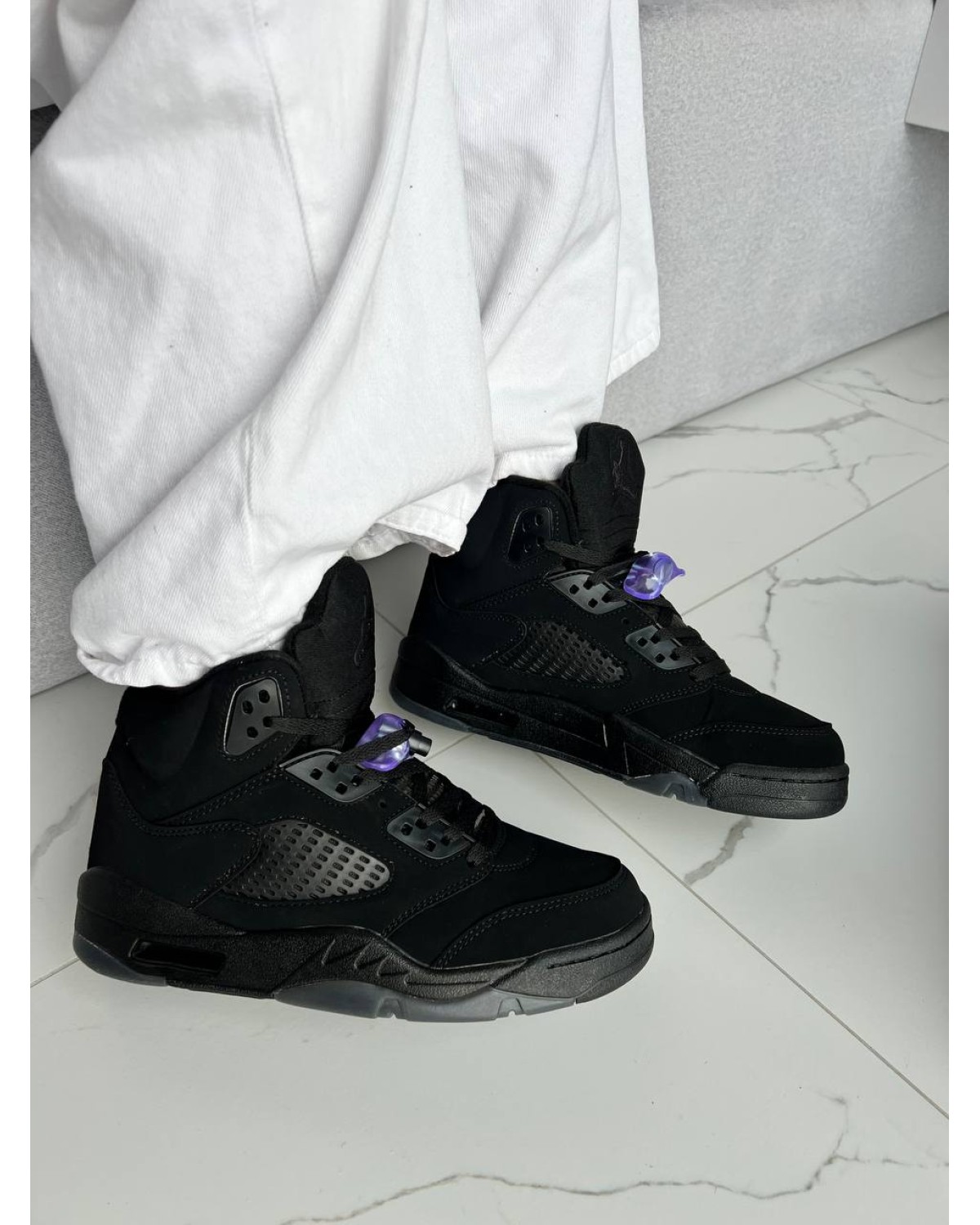 Jordan 5 Black Dark Blue Gum