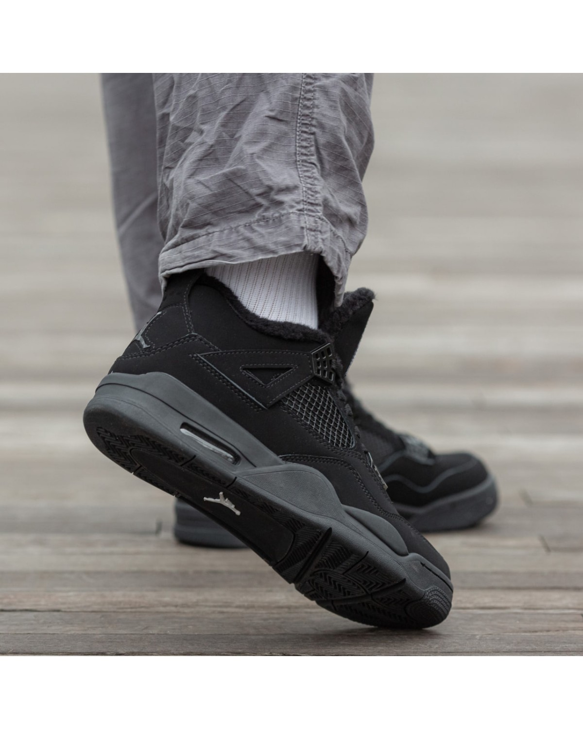 Air Jordan Retro 4 Fur  Black Cat