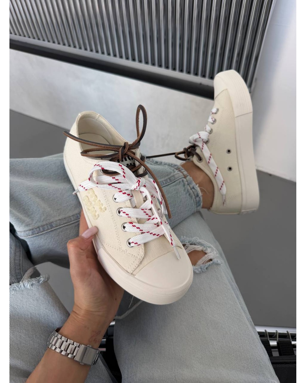 Miu Miu  Washed Denim Light Cream