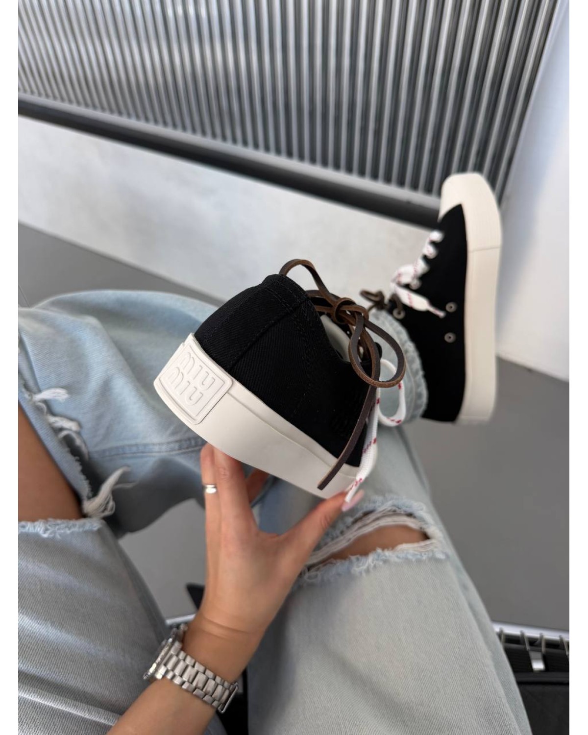 Miu Miu Washed Denim Black