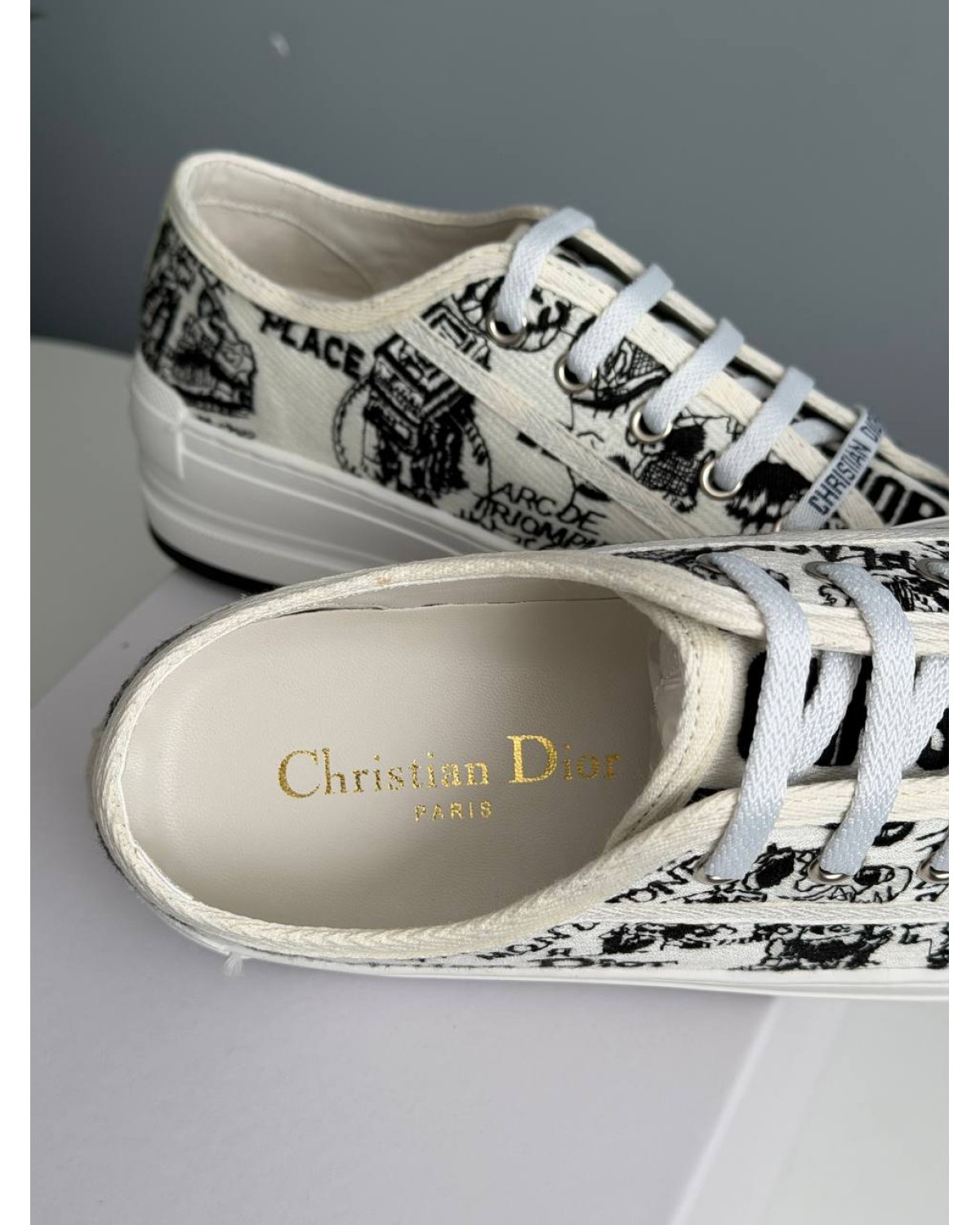 Dior B23 Platform White Black Logo