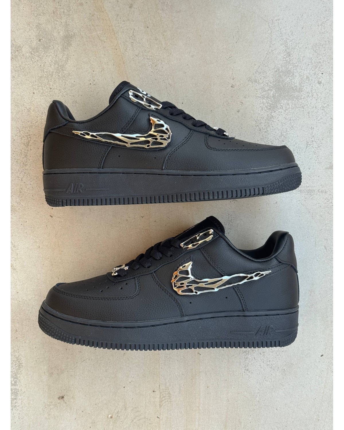 Nike Air Force 1 Low Black "Molten Metal Swoosh"