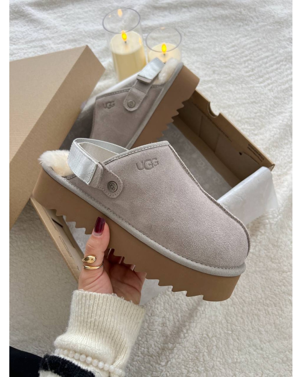 Lanah Clog Brown Grey