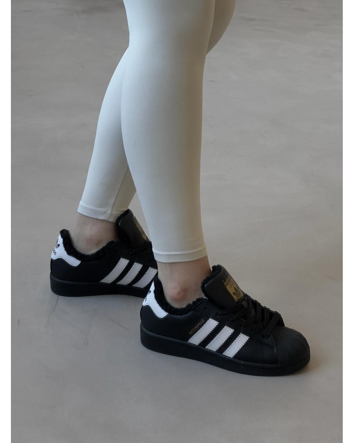 Adidas Superstar Black Fur